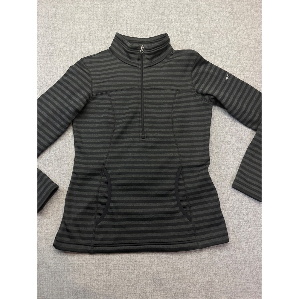 Columbia Womens Glacial IV Striped 1/2 Zip Fleece Pullover XS Grey Outerwear